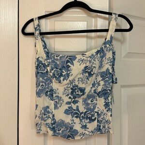 Reformation Ellora tie-sleeve cropped tank top
